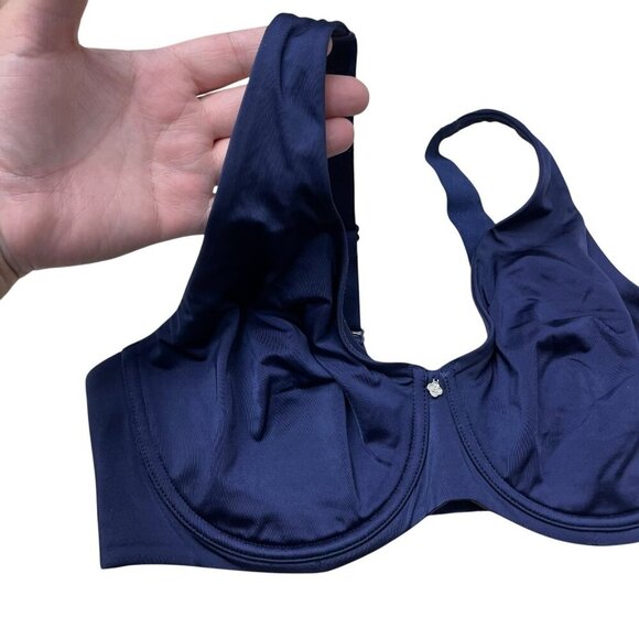 Breezies Womens Everyday Underwire Bra Size 38C Navy Blue No Padding - Picture 3 of 7